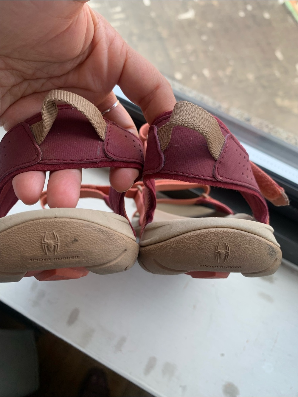 Teva Women's Coral and Maroon Strappy Sandals - Picture 5 of 7